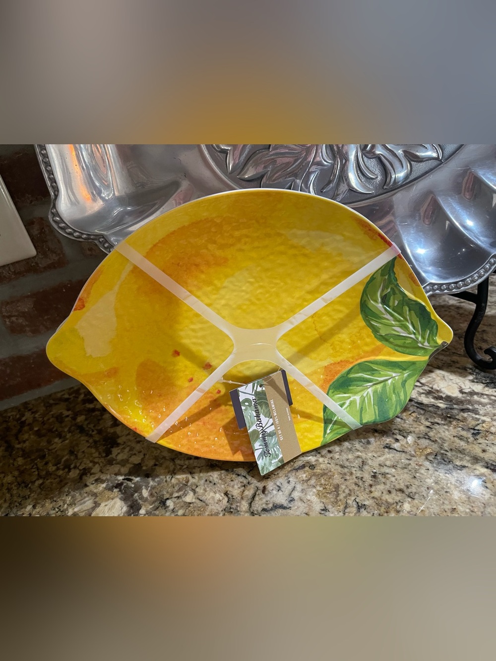 Tommy Bahama Melamine mediterranean lemon appetizer/salad plate set  - (4) NEW
